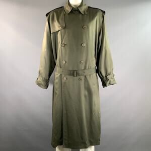 GIORGIO ARMANI Size 42 Green Olive Rayon Blend Trenchcoat